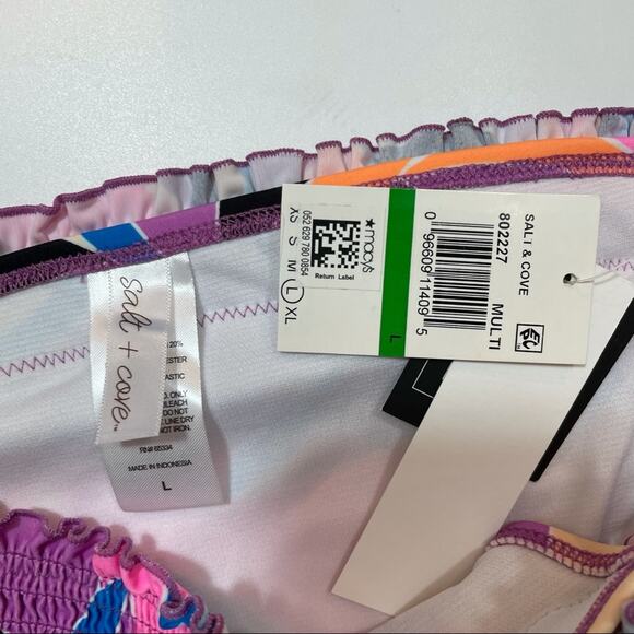 Salt+Cove multi color smocked bikini swim bottom - Picture 3 of 6